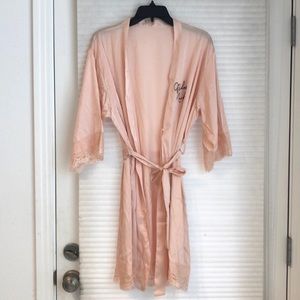 5PC SET bridesmaids pink satin robes